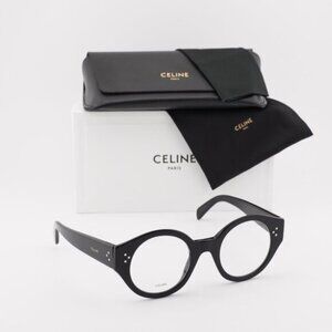 Celine CL50123I 001 Round Eyeglasses 48mm – Shiny black